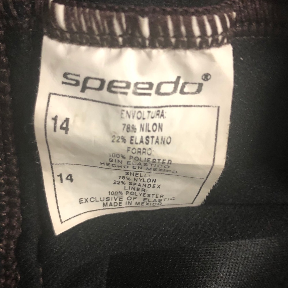 Speedo One Piece Swimsuit Charcoal Brown Size 14 - Picture 5 of 6